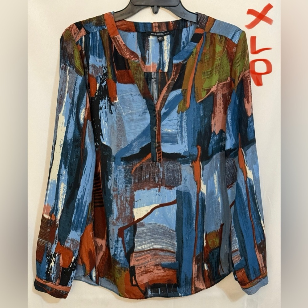 Zac & Rachel Multicolor Blouse Elegant Abstract Design